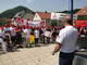 Triumph-Beschaeftigte kaempfen fuer ihre Arbeitsplaetze am 26.07.2012 in Heubach