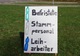 Protestinstallation gegen den Stellenabbau bei Bosch AS vor dem Werkstor im Schiesstal